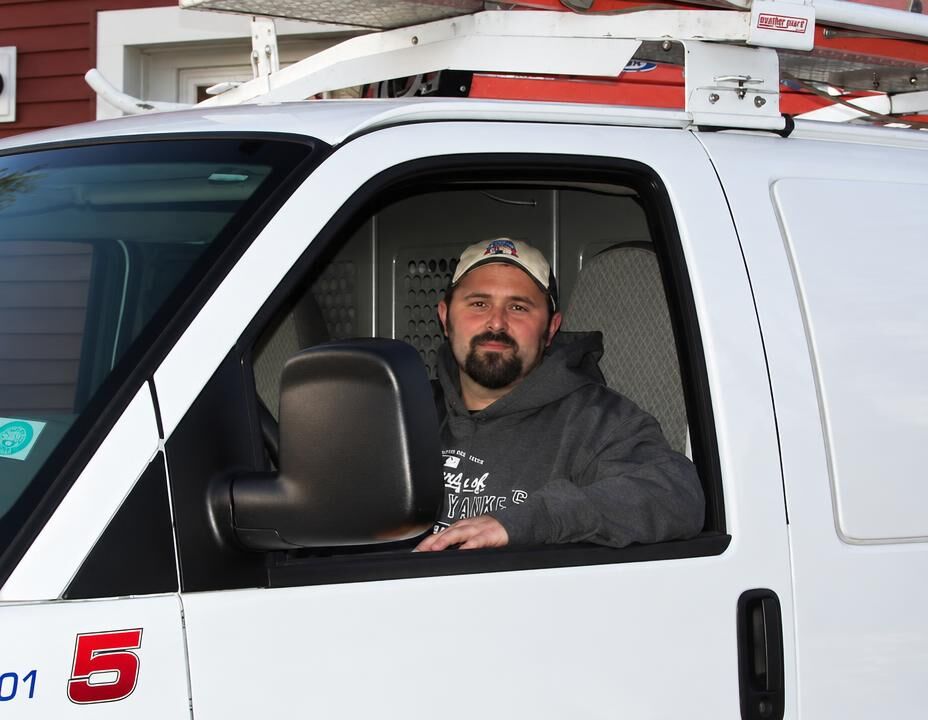 Ron Stevenson in his work van
